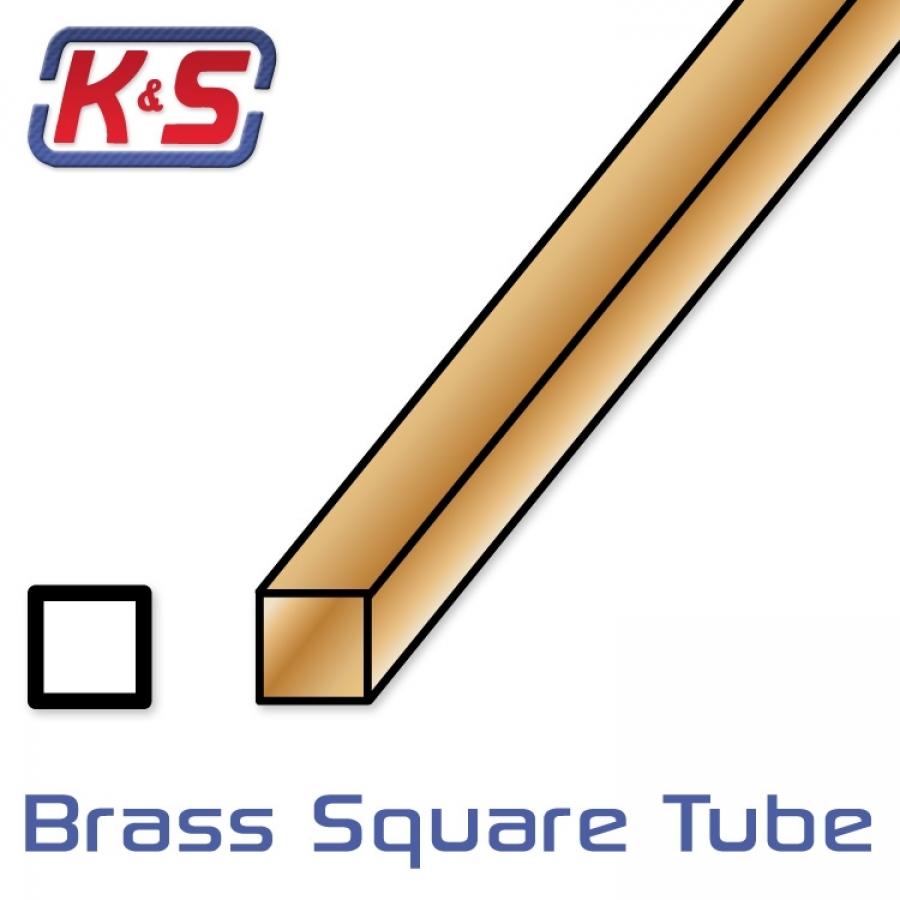 Brass Square Tube 1.6x305mm (1/16'') (.014'') (2pcs)