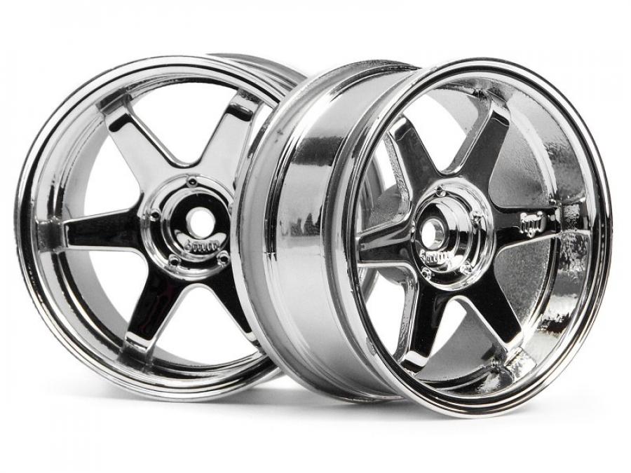 HPI Racing  TE37 WHEEL 26MM CHROME (6MM OFFSET) 3847