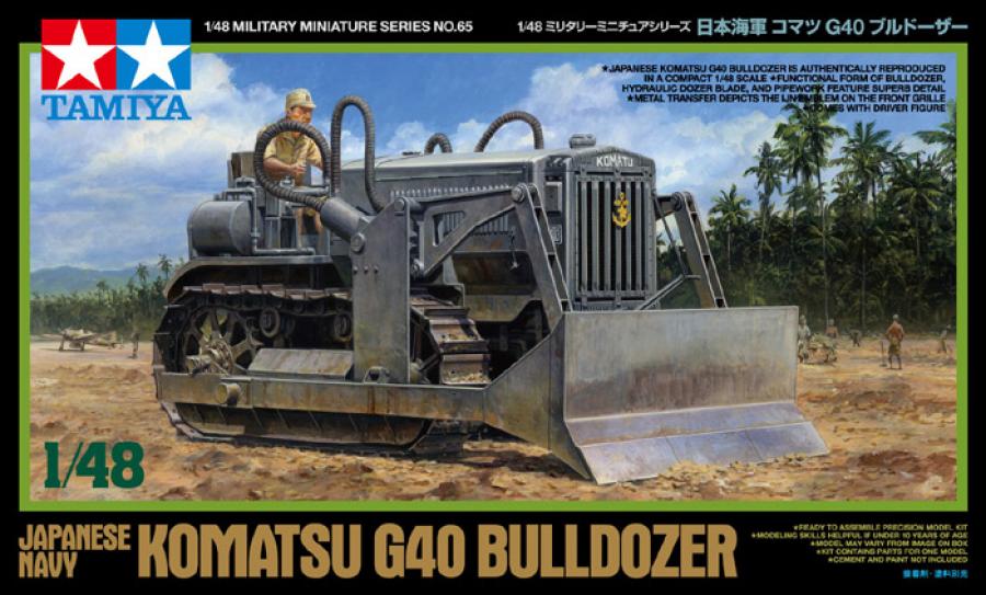 Tamiya 1/48 Komatsu G40 Bulldozer Japanese Navy pienoismalli