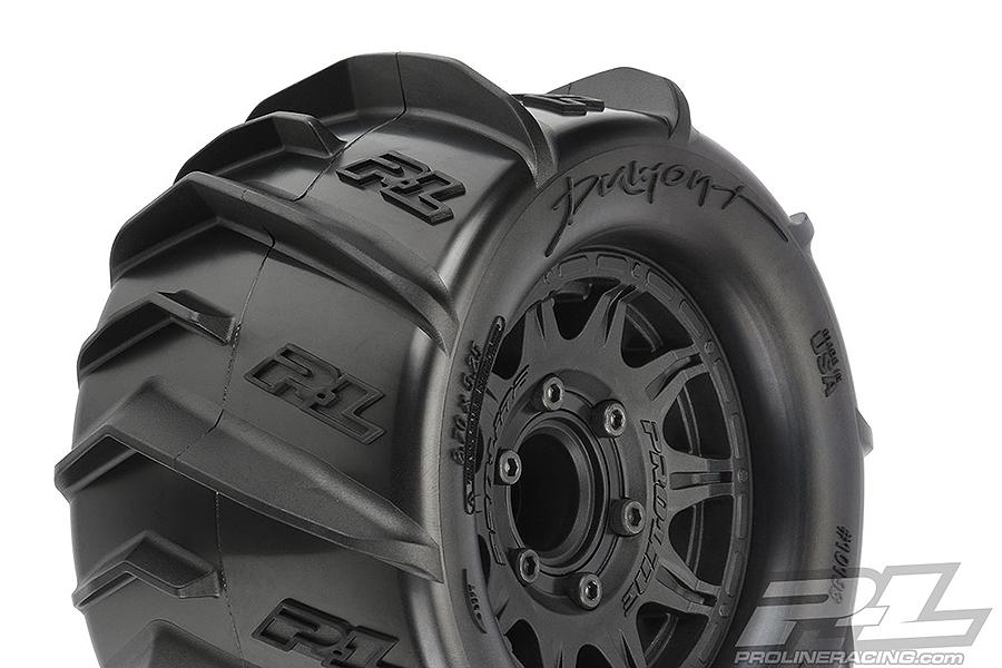 Dumont 2.8" Sand/Snow Tires Mounted on Raid Black 6x30 Removable Hex Wheels (2) for StampedeÂ® 2wd & 4wd FR