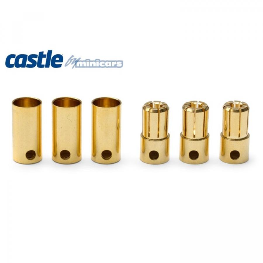 Set of 3 female and male 6.5mm connectors
