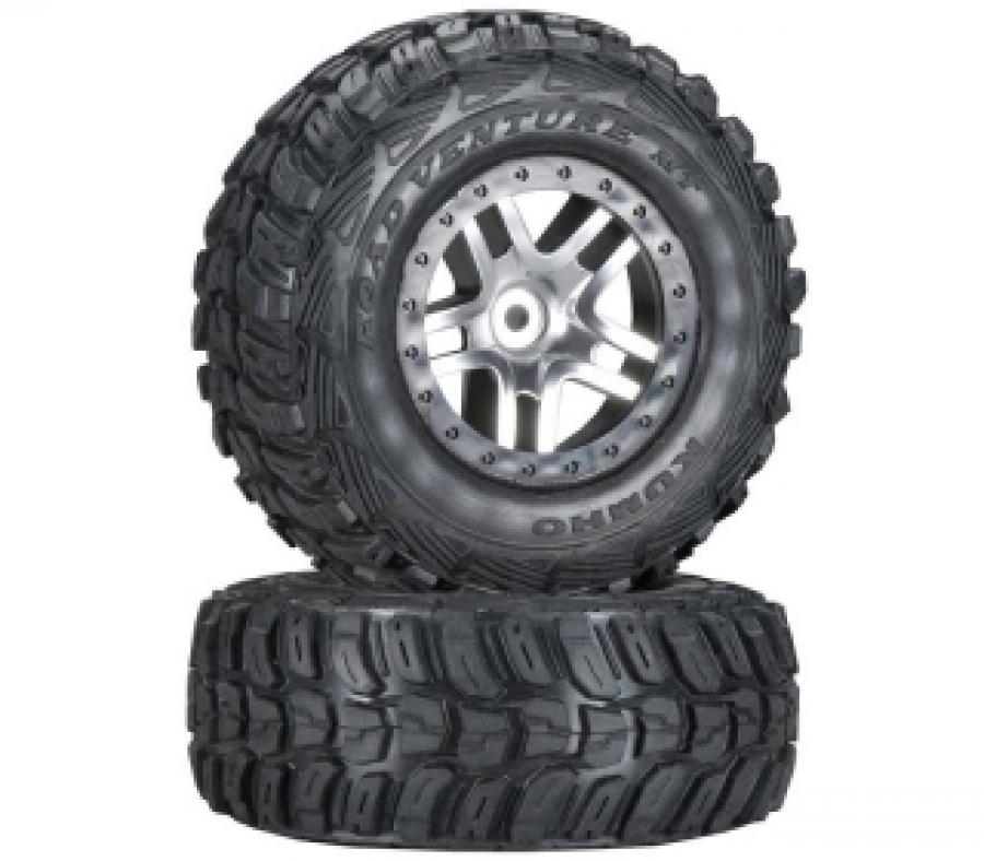Traxxas Tires & Wheels Kumho S1/S-Spoke Chrome-Black 4WD/2WD Rear TRX6874R