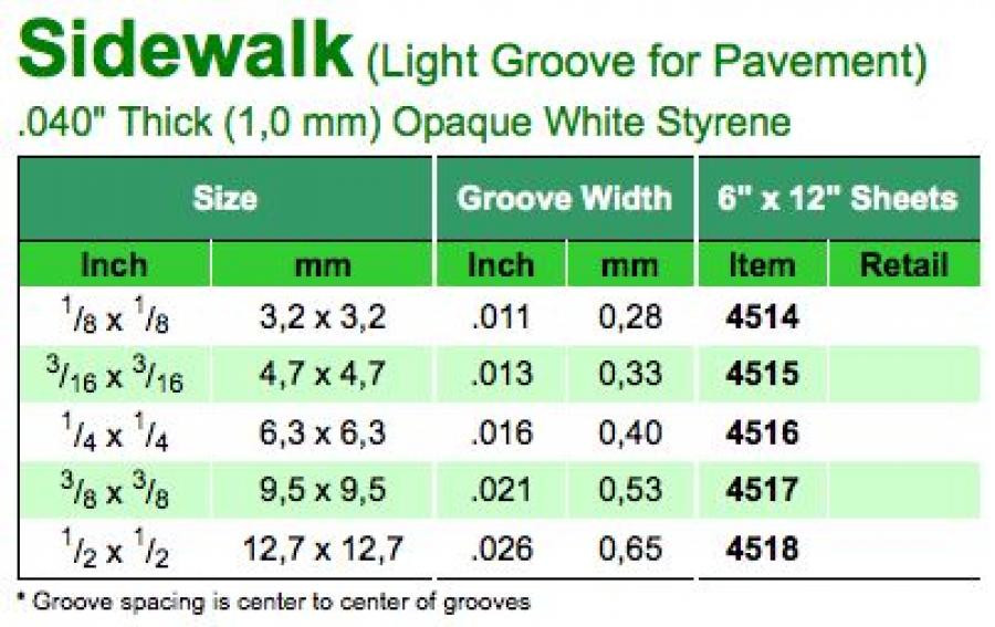 Sidewalk 1x150x300mm 12.7x12.7
