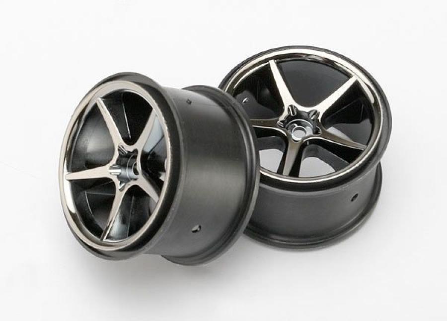 Traxxas Wheels Gemini Black Chrome 2.2" (2) TRX7172A