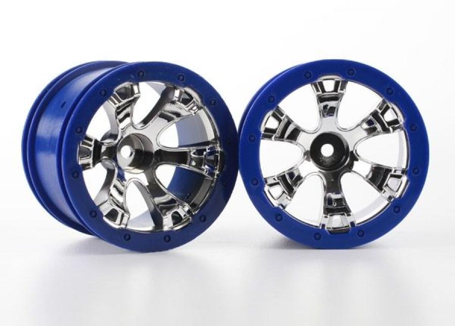 Traxxas Wheels Geode Chrome-Blue 2.2" (2) TRX7273