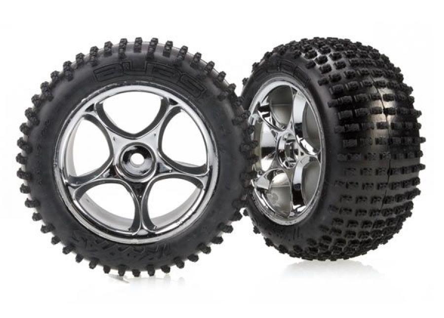 Traxxas Tires & Wheels Alias Soft/Tracer Chrome 2.2" Rear (2) TRX2470R