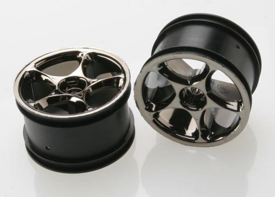 Traxxas Wheels, Tracer 2.2" (black chrome) (2) (Bandit rear) TRX2472A