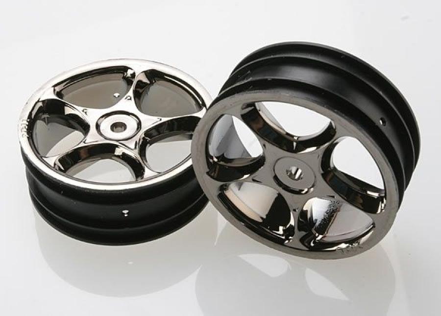 Traxxas Wheels Tracers Black Chrome 2.2" 2WD Front (2) TRX2473A