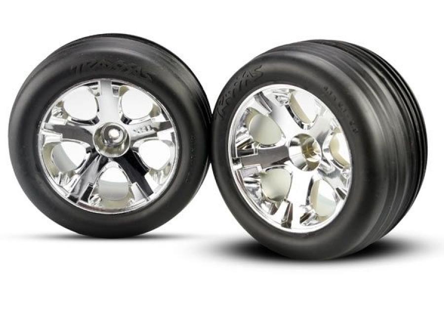 Traxxas Tires & Wheels Ribbed/All-Star Chrome 2,8" Front  (2) TRX3771