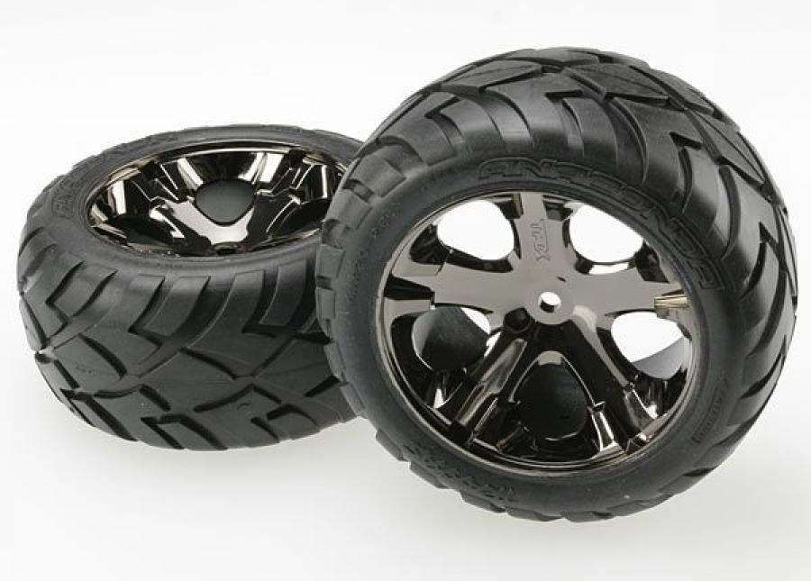 Traxxas Tires & Wheels Anaconda/AllStar Black Chrome 2,8" Rear (2) TRX3773A