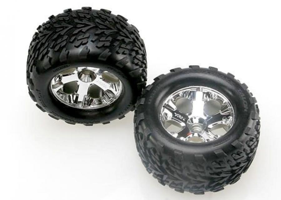 Traxxas Tires & Wheels Talon/All-Star Chrome 2.8" (Nitro Front) (2) TRX4171