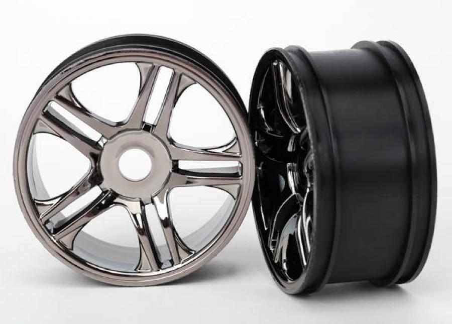 Traxxas Wheels Split-Spoke Black Chrome Rear (2) XO-1 TRX6476