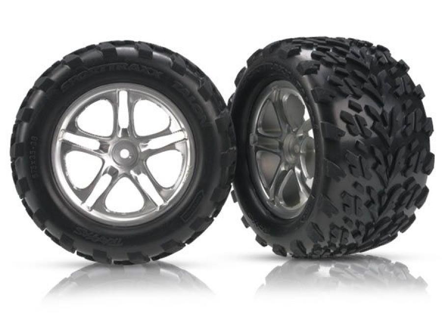 Traxxas Tires & Wheels Talon/SS Satin (14mm) 3.8" (2) TRX5174A