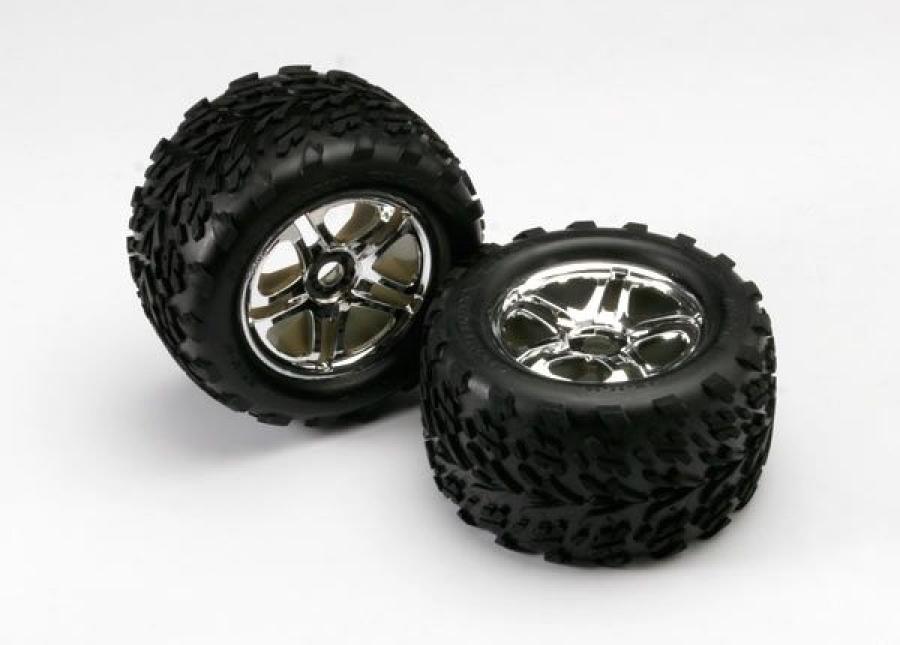 Traxxas Tires & Wheels Talon/SS Chrome (17mm) 3.8" (2) TRX5174R
