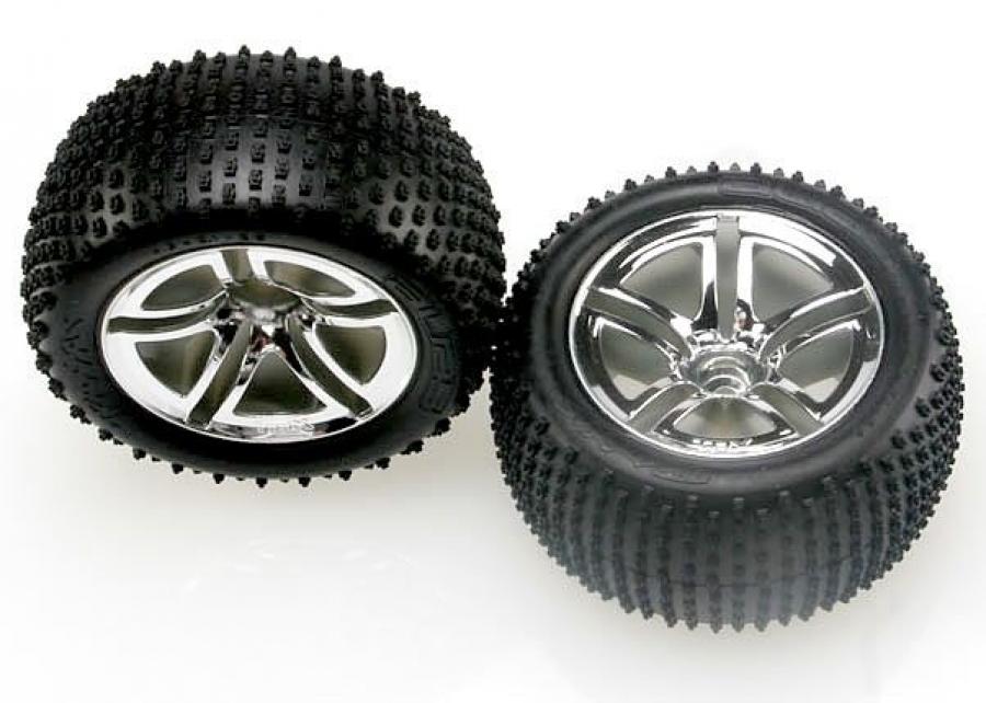 Traxxas Tires & Wheels Alias/Twin-Spoke (Nitro Rear) 2.8" (2) TRX5572R