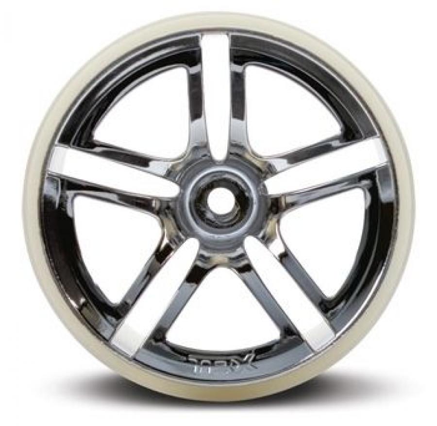 Traxxas Wheels Twin-Spoke Chrome (Nitro Front) 2.8" (2) TRX5574