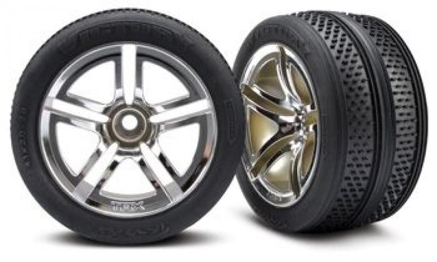 Traxxas Tires & Wheels Victory/Twin-Spoke (Nitro Front) 2.8" (2) TRX5575