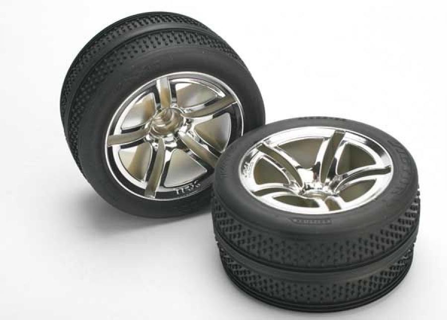 Traxxas Tires & Wheels Victory/Twin-Spoke (Nitro Front) 2.8" (2) TRX5575