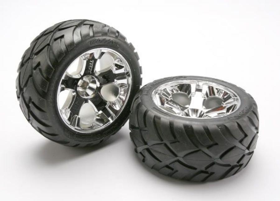 Traxxas Tires & Wheels Anaconda/All-Star Chrome 2.8" (2) TRX5576R