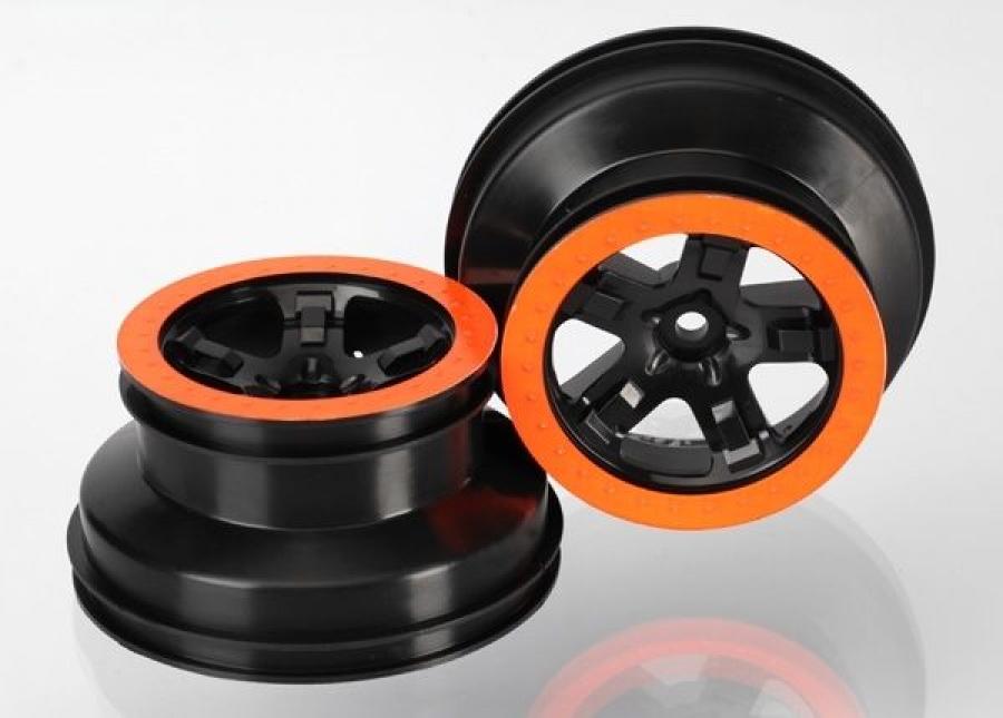 Traxxas Wheels SCT Black/Orange 2.2/3.0" 4WD/2WD Rear (2) TRX5868X