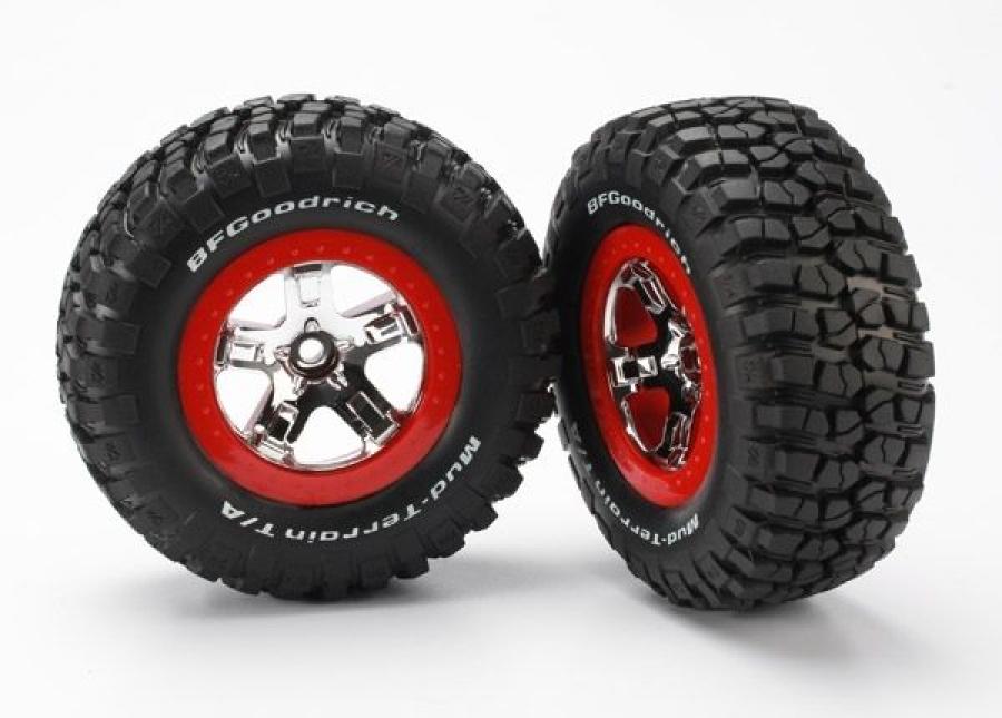 Traxxas Tires & Wheels BFGoodrich/SCT Chrome-Red 2WD Front (2) TRX5869