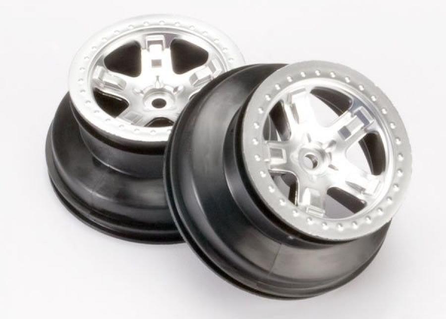 Traxxas Wheels SCT Satin Chrome 2.2/3.0" 4WD/2WD Rear (2) TRX5872