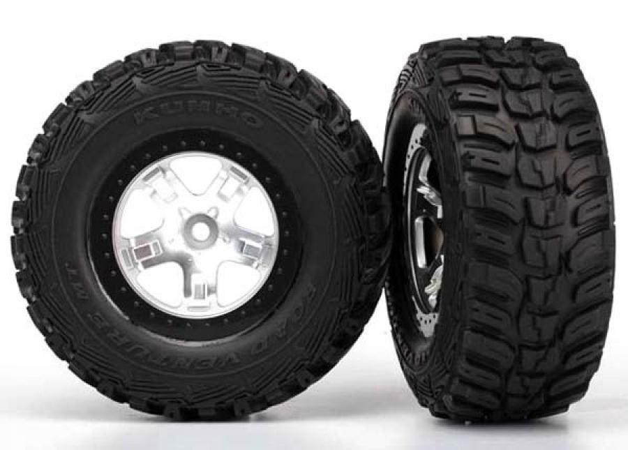Traxxas Tires & Wheels Kumho/SCT Satin Chrome 4WD/2WD Rear (2) TRX5880X