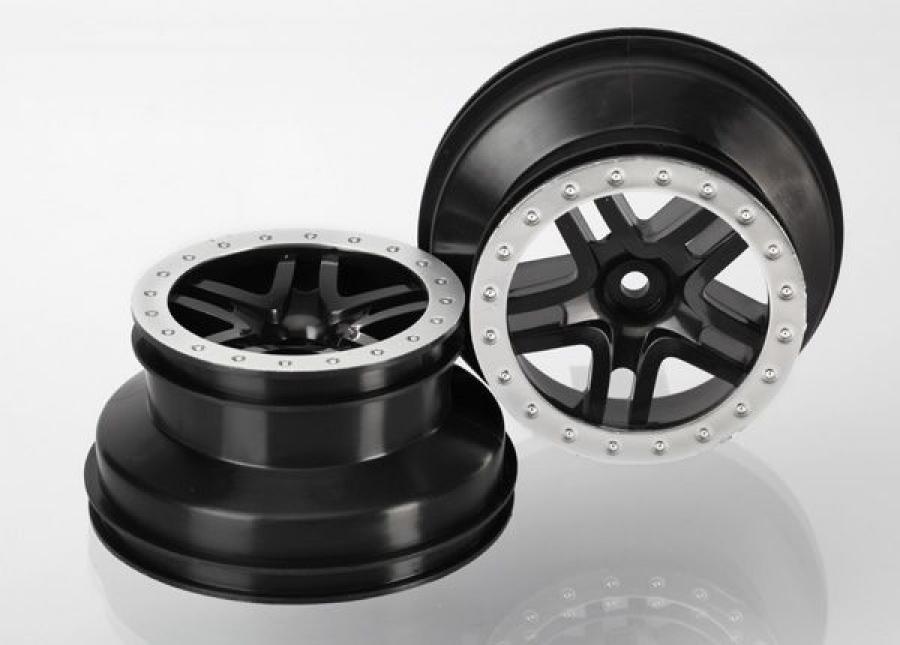 Traxxas Wheels SCT Split-Spoke Black-Satin 2.2/3.0" 4WD/2WD Rear (2) TRX5884