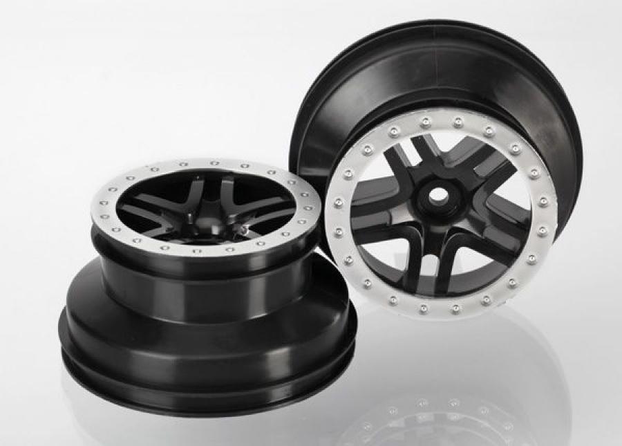 Traxxas Wheels SCT Split-Spoke Black-Satin 2.2/3.0" 2WD Front (2) TRX5886