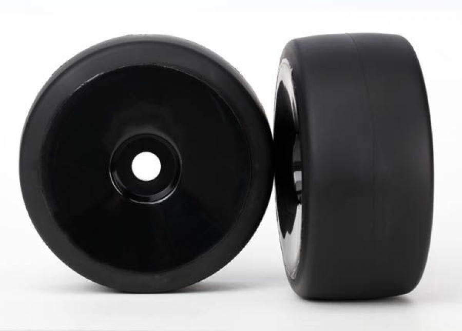 Traxxas Tires & Wheels Slicks S1/Dished Black Rear (2) XO-1 TRX6473