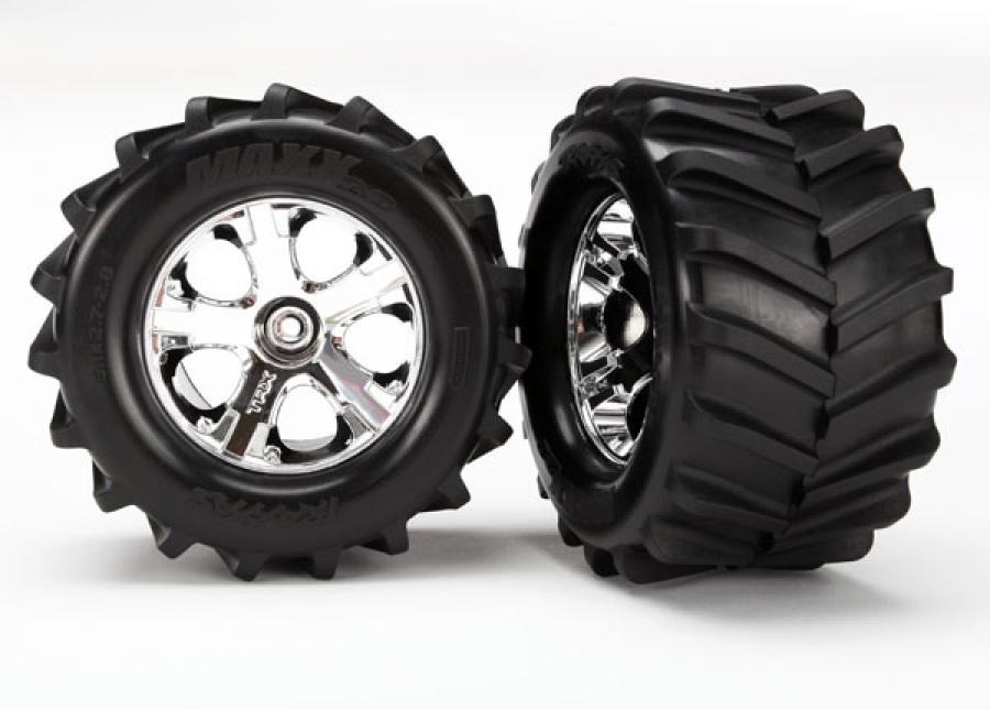 Traxxas Tires & Wheels Maxx/All-Star Chrome 2.8" (2) TRX6771