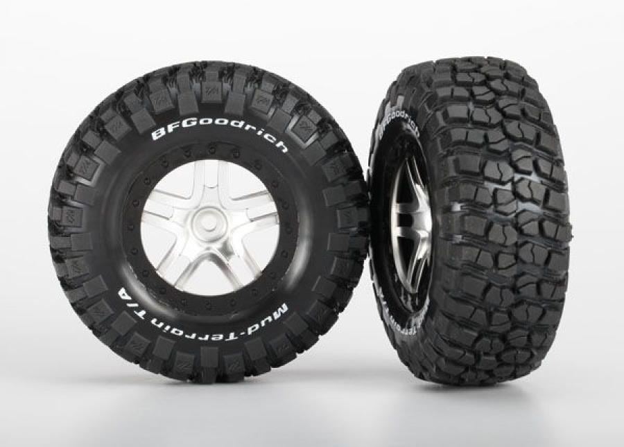 Traxxas Tires & Wheels Goodrich S1/S-Spoke Chr.-Black 4WD/2WD Rear TRX6873X