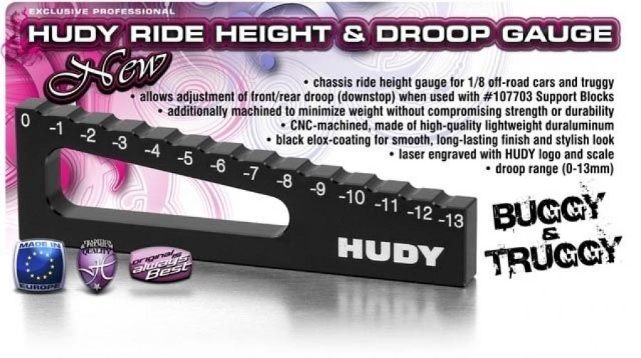Hudy Chassis Droop Gauge 0-13mm for 1/8 Off-Road 107717