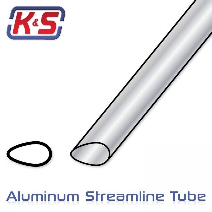 Alum streamline tube 6.35x890mm (1/4x35") 5pcs
