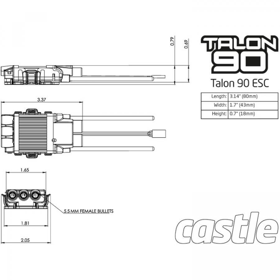 Talon 90 , 25V 90 AMP ESC, with high output BEC