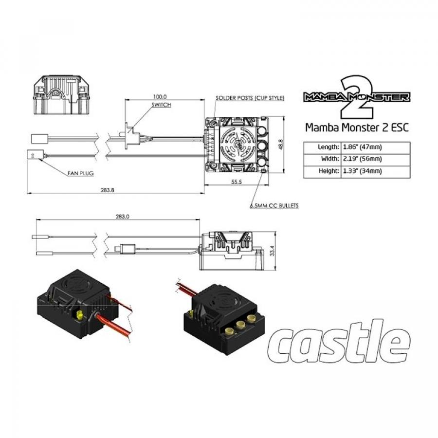 MAMBA MONSTER-2 1:8 25V EXTREME CAR ESC WP