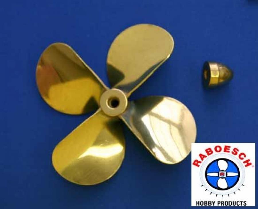 Brass Prop 4-Blade Left 3-5/8'' dia