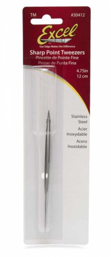 Sharp Point Tweezers - Stainless & 12cm long