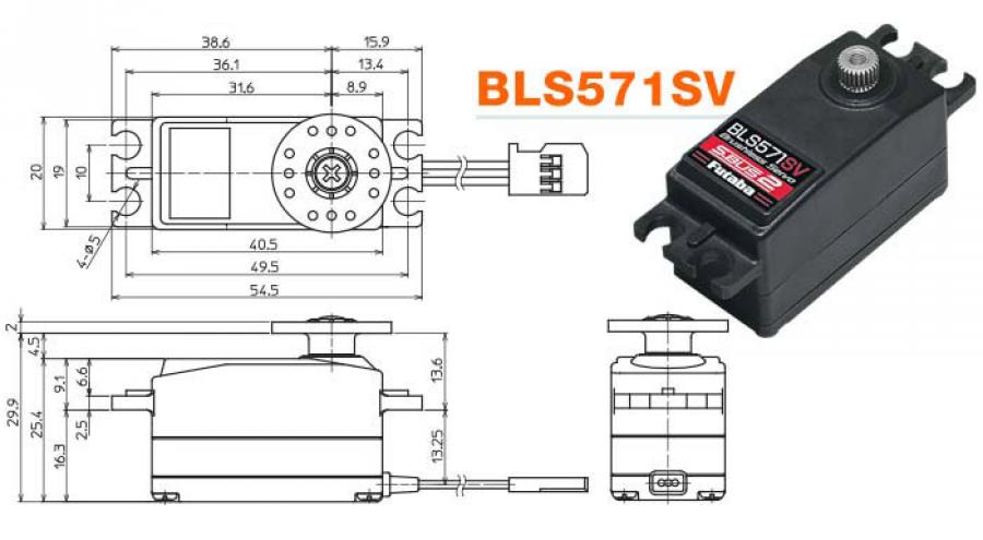 Servo BLS571SV Low Profile Car/Boat 11kg 0.08s HV