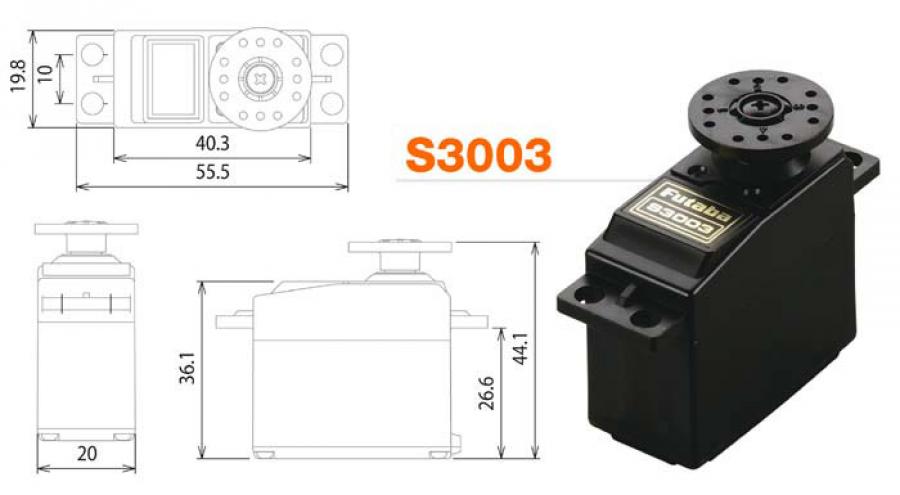Servo S3003 Std Bulk  4.1kg 0.19s (1)