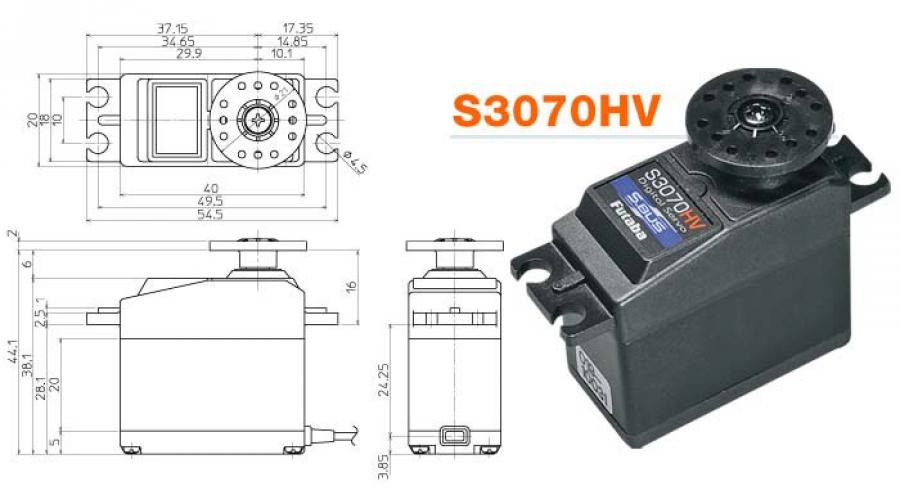 Servo S3070HV Std  6.5kg 0.15s HV