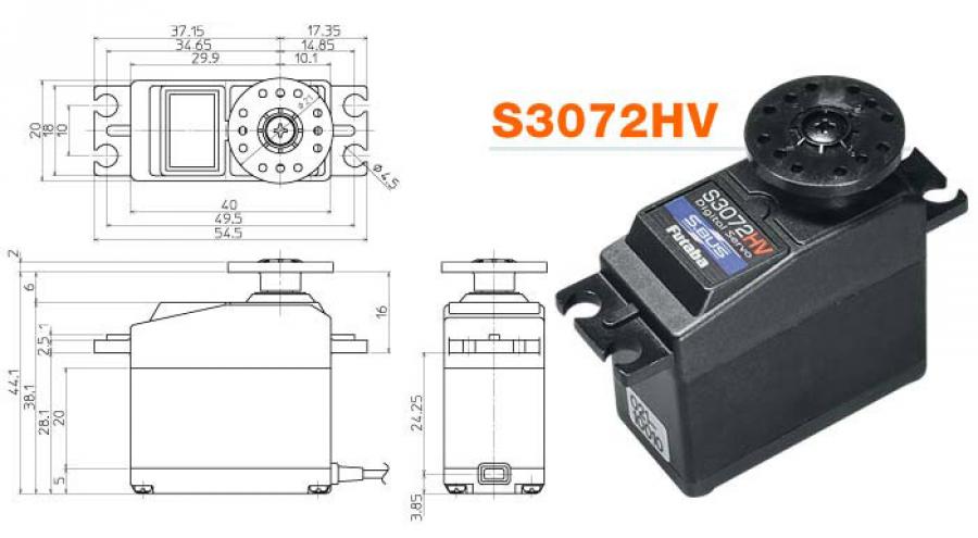 Servo S3072HV Std  6.5kg 0.15s HV