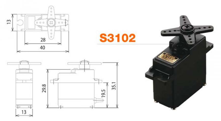 S3102 Micro Servo 4.6kg 0.20s (analog)