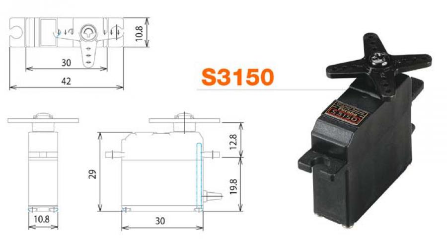 Servo S3150 Digital Mini  3.7kg 0.24s 4.8V