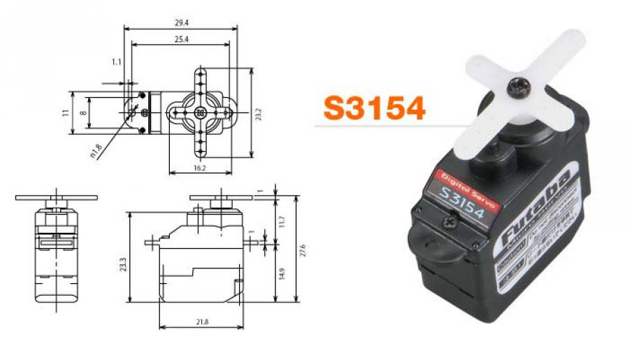 S3154 Digital Sub-Micro Servo 1,7kg 0.09s