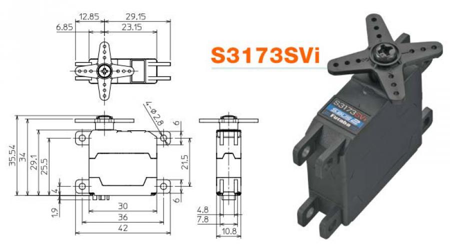 S3173SVi Mini Flight Servo 4.3kg 0.16s HV