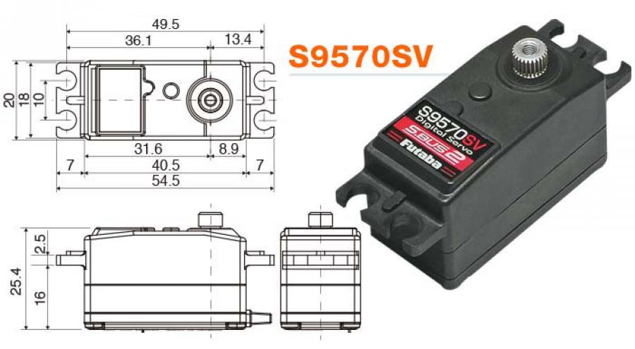 S9570SV Lowprofile Car/Boat Servo 8.08kg 0.08s HV