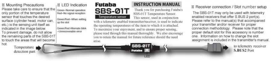 SBS-01T Temperature Telemetry Sensor Loop S.BUS2