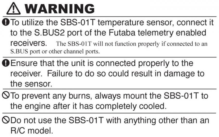 SBS-01T Temperature Telemetry Sensor Loop S.BUS2