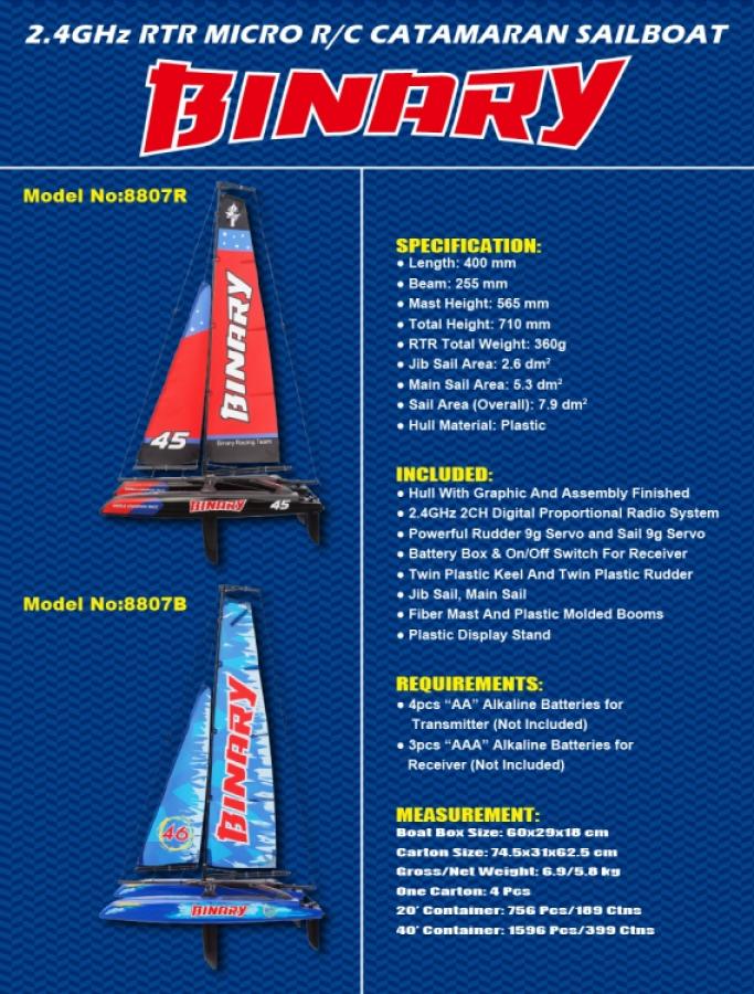 Binary Sailboat RTR Catamaran 400mm